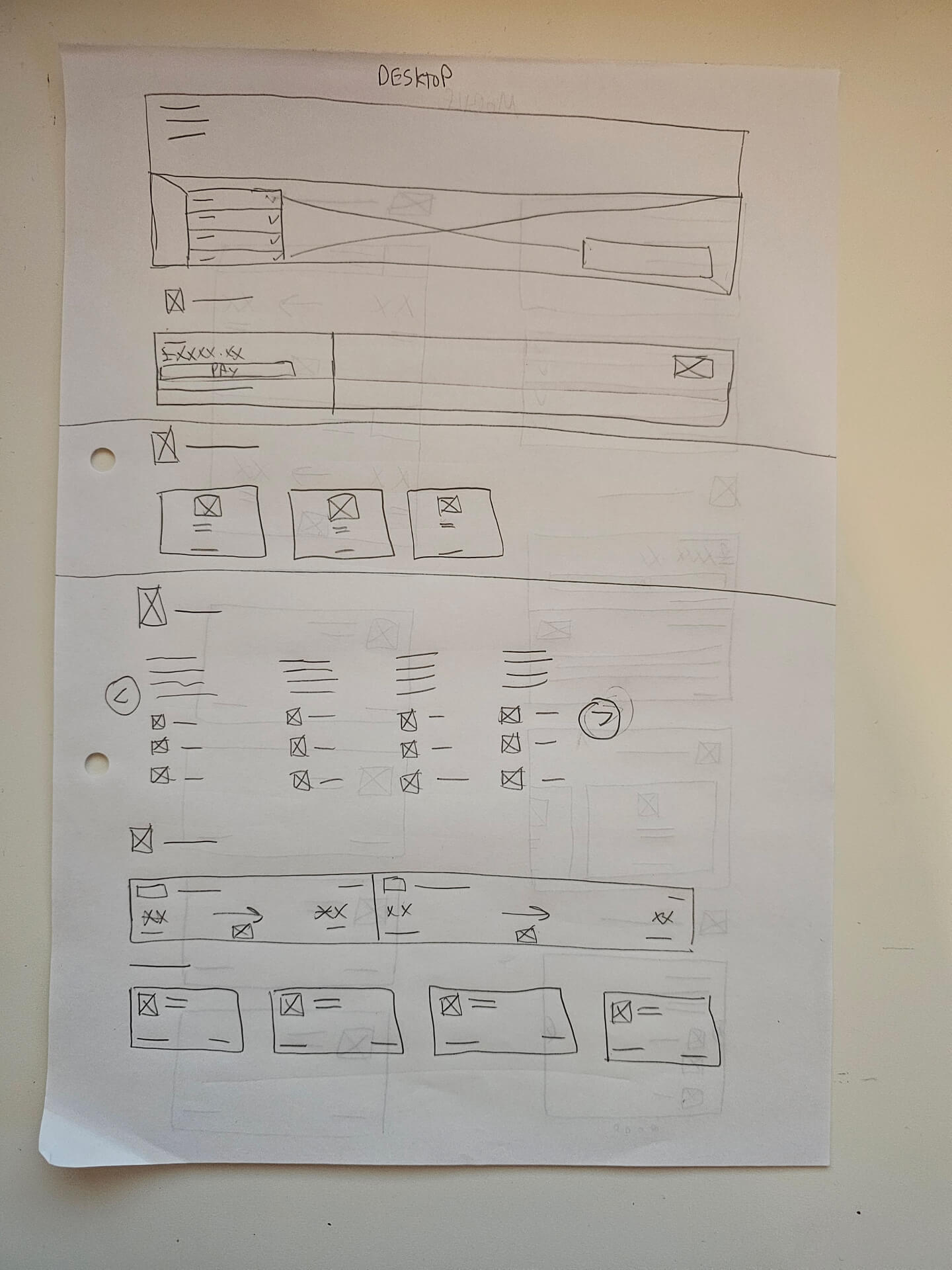 Desktop view of a wireframe of a manage my booking page