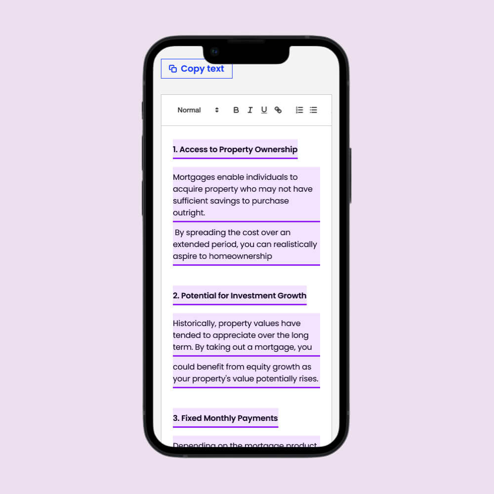 Marketing Genius mobile page - before modal activation