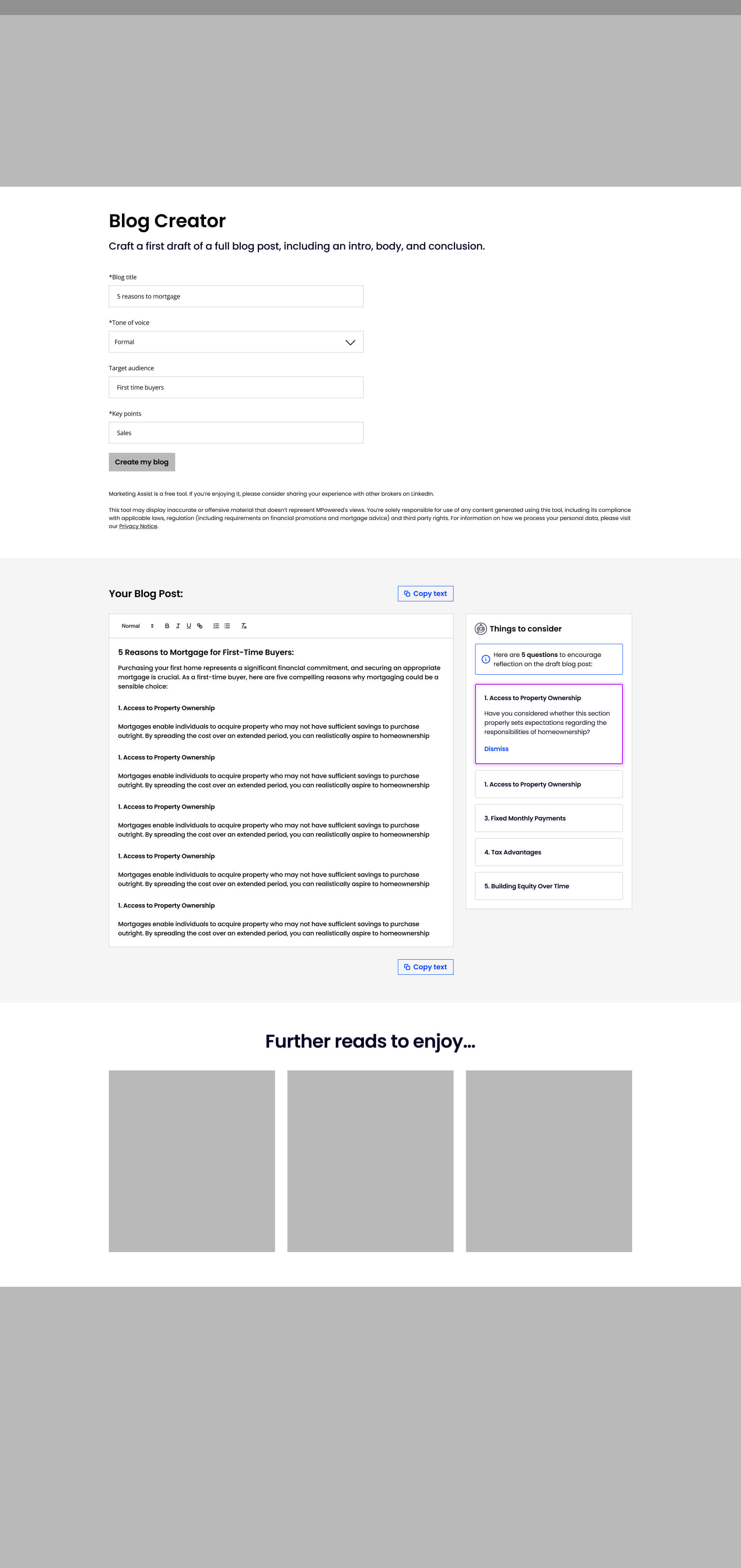 Desktop wireframe of the Marketing Genius page