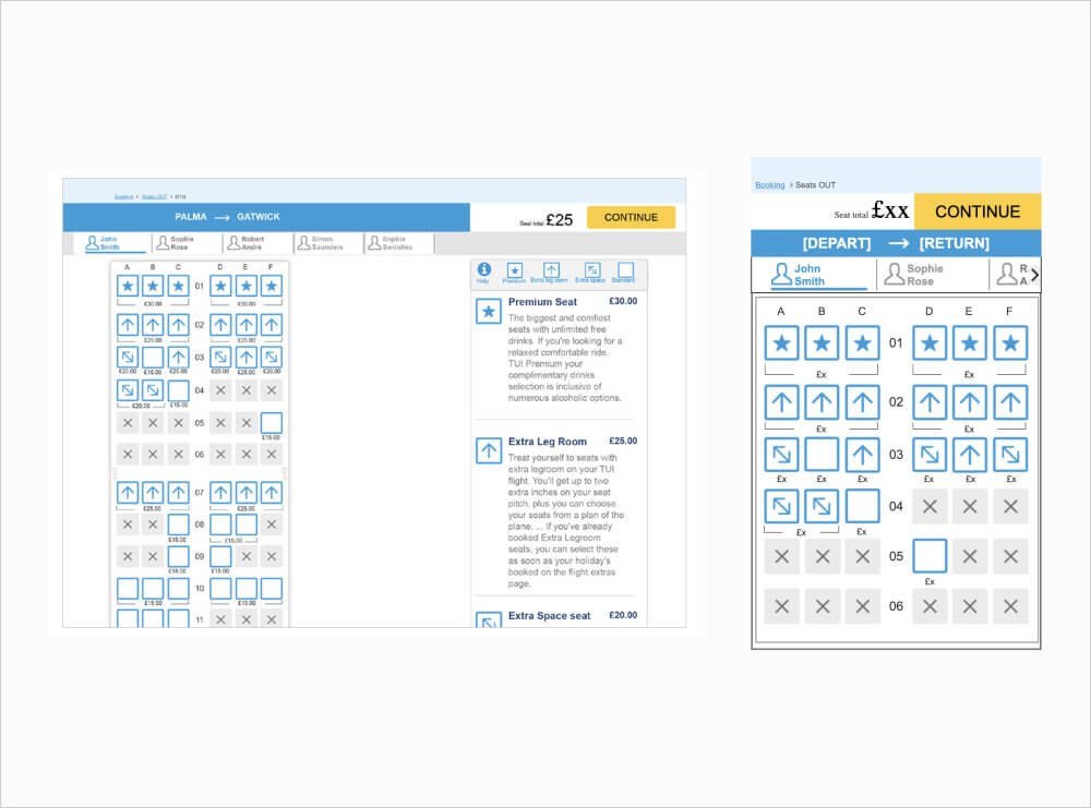 Prototype of the seat map